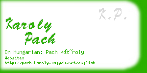 karoly pach business card